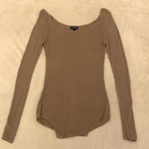 2000s Express Brown Top Women Long Sleeve